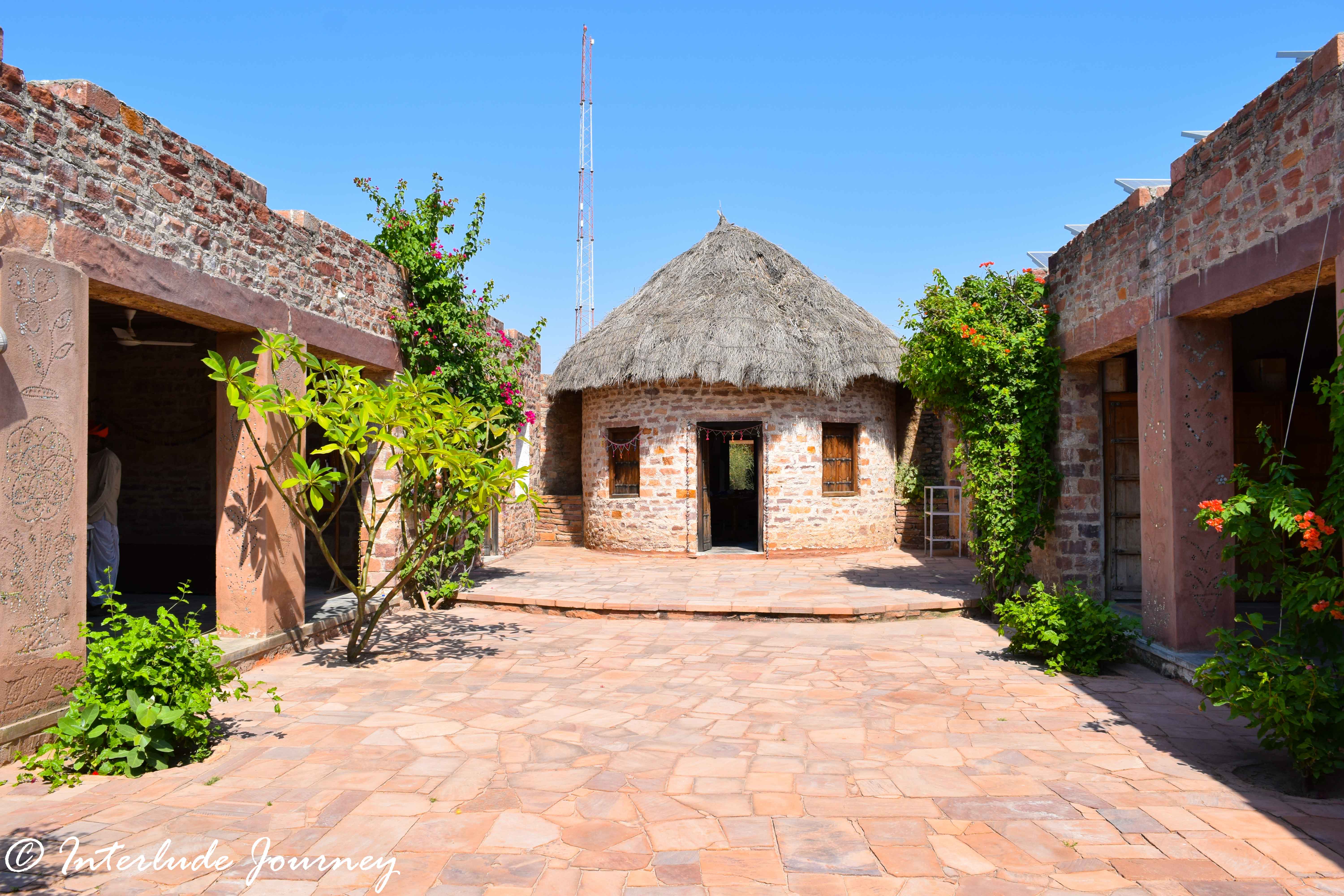 Traditional huts at Sunder rang where the crafts are made