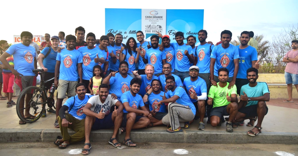 The team that organised the clean-up in Chennai.Image Courtesy: Dinesh Kumar