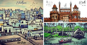 Snow-Capped Ladakh to Kerala's Backwaters: An Artist's Depiction of Diverse India