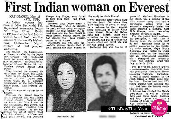 Bachendri Pal - first Indian woman - Mt Everest