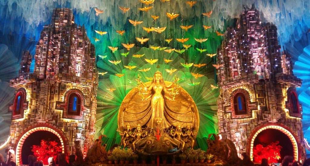 Gouranga Kuila’s pavilion art for a puja in Kolkata (Photo by Gouranga Kuila)