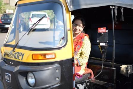 First woman auto-rickshaw driver India- Shila Dawre