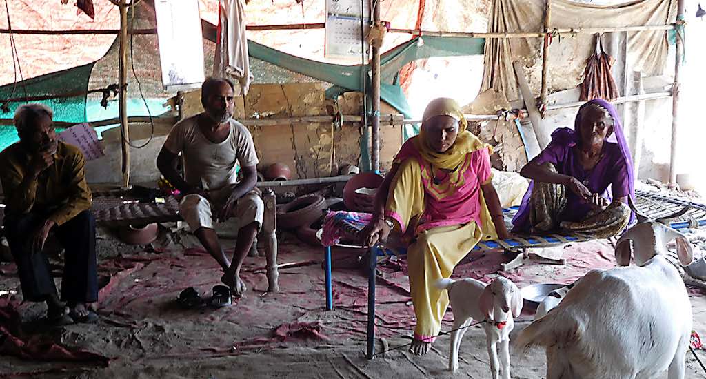 Potter Rehman Sumra (second from left) in Sarkhej Roza with his family. (Photo by Gajanan Khergamker)