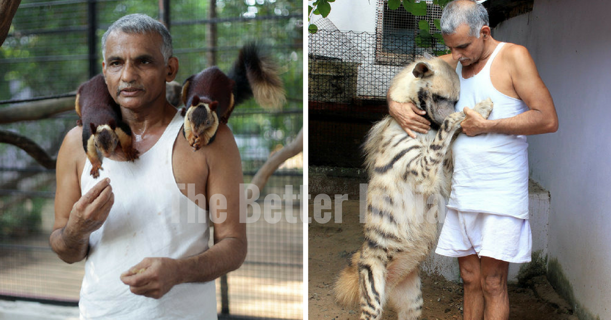 Dr. Prakash Amte at his animal orphanage.