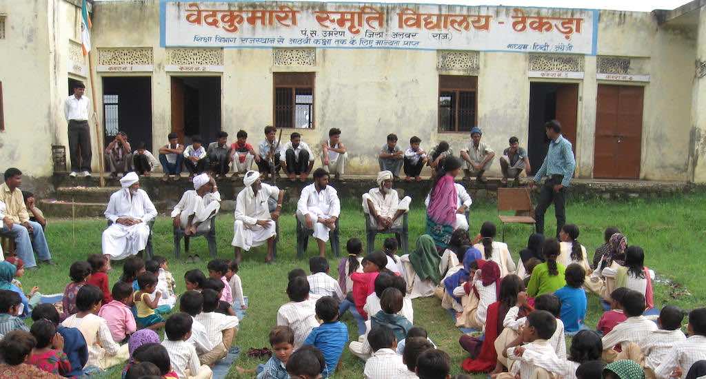 The local school in Thekra village has led to a considerable increase in female literacy. (Photo by Tarun Kanti Bose)