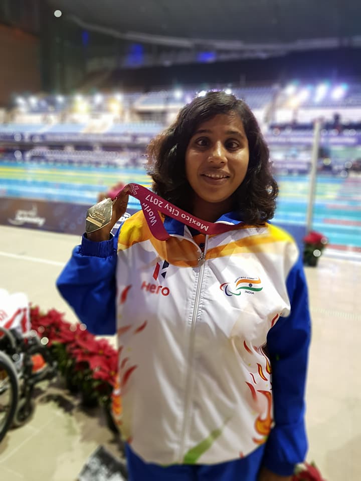 Pande wins first gold for India at world para swimming championship