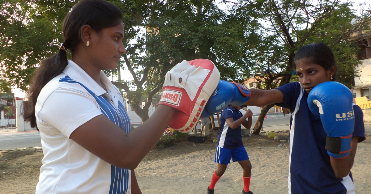 Coach, J. Narmada, 23, who teamed up with Magic Bus, trains primary and secondary school girls for free week-after week. (Source: Hema Vijay\WFS)