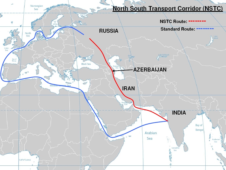 Map of International North South Transport Corridor (Source: Wikimedia Commons)