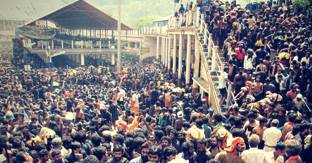 Thousands of devotees at the Sabarimala Yatra. Picture Courtesy: Wikimedia Commons.