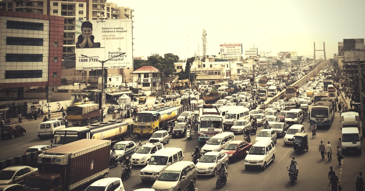 Traffic in Bengaluru. Picture Courtesy: Wikimedia Commons.