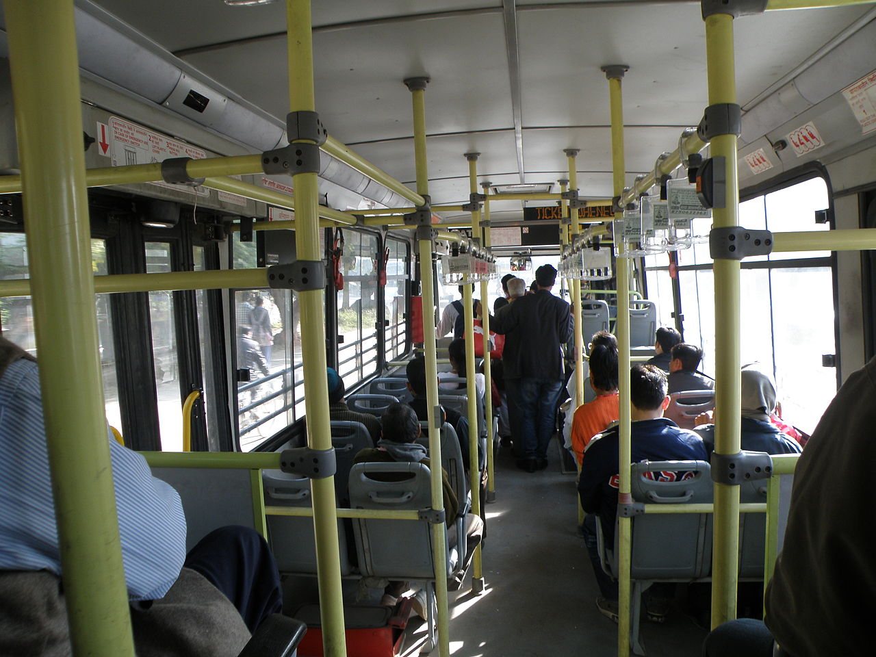 Inside a DTC Bus. (Source: Wikimedia Commons)