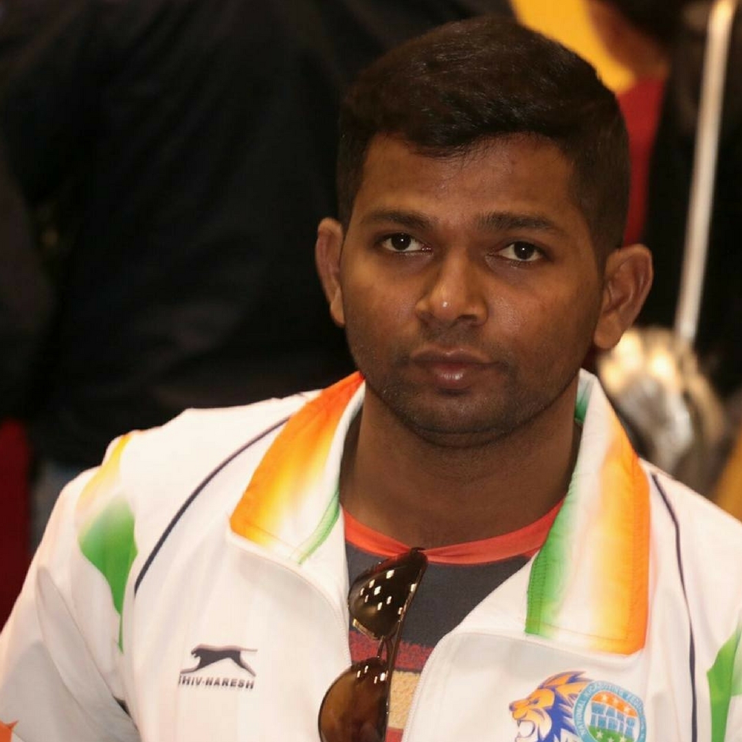 Girish, donning the national colours, for the World Championships. Image Courtesy: Facebook.