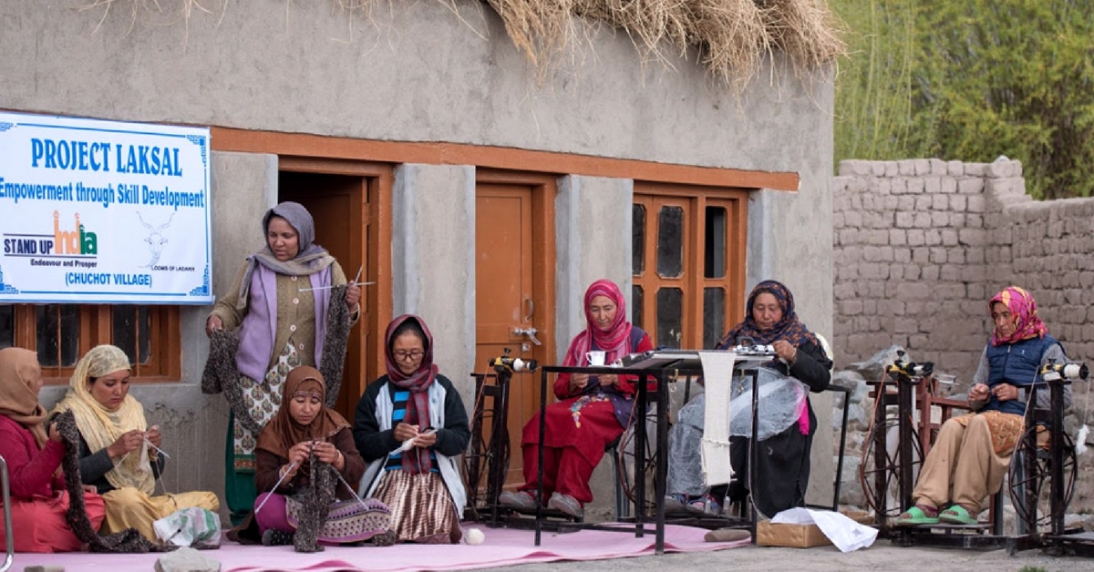 At the Looms of Ladakh production unit in Chushot village. (Source: Looms of Ladakh)