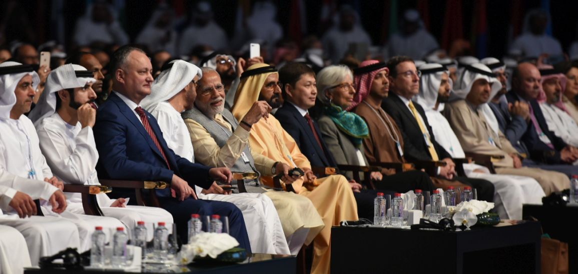 Prime Minister Modi addresses the World Government Summit in the UAE (Source: narendramodi.in) 
