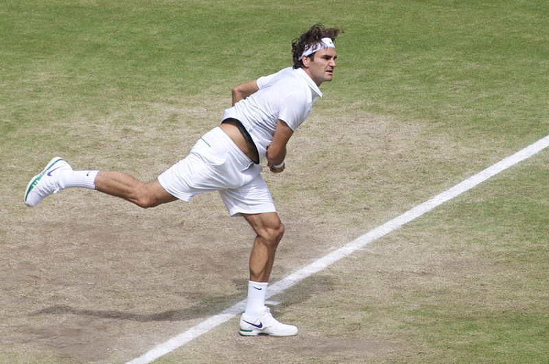 Roger Federer in action (Source: Wikimedia Commons)