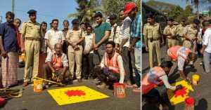 Kozhikode's New Idea To Prevent Road Accidents? A Yellow Square With a Red Spot!