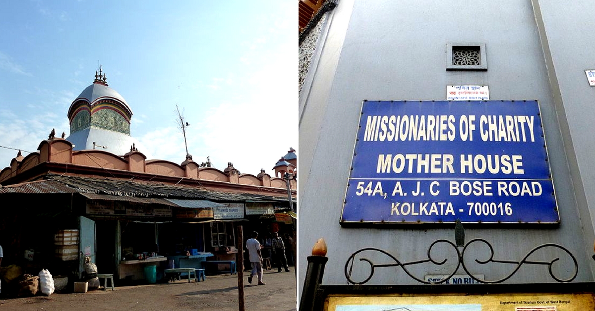 The KThe Kalighat Temple (left), and Missionaries of Charity, are places of interest, in Kolkata.Image Courtesy: Wikimedia Commons.alighat Temple (left), and Missionaries of Charity, are places of interest, in Kolkata.Image Courtesy: Flickr.