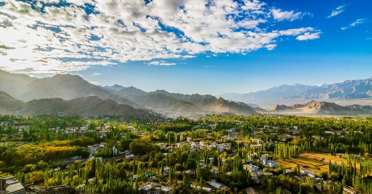 View of Leh from the Shanti Stupa (Source: Facebook/Mahesh Magee)