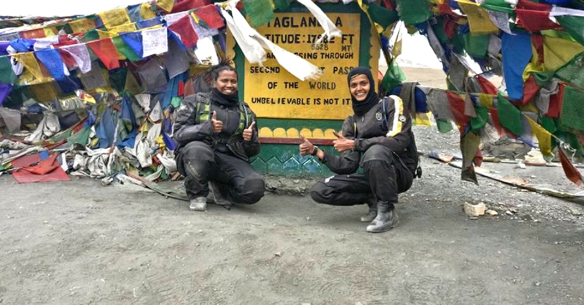 Amrutha and Shubra, made an epic journey, from Kanyakumari to Leh. Image Courtesy: The Long Highway.