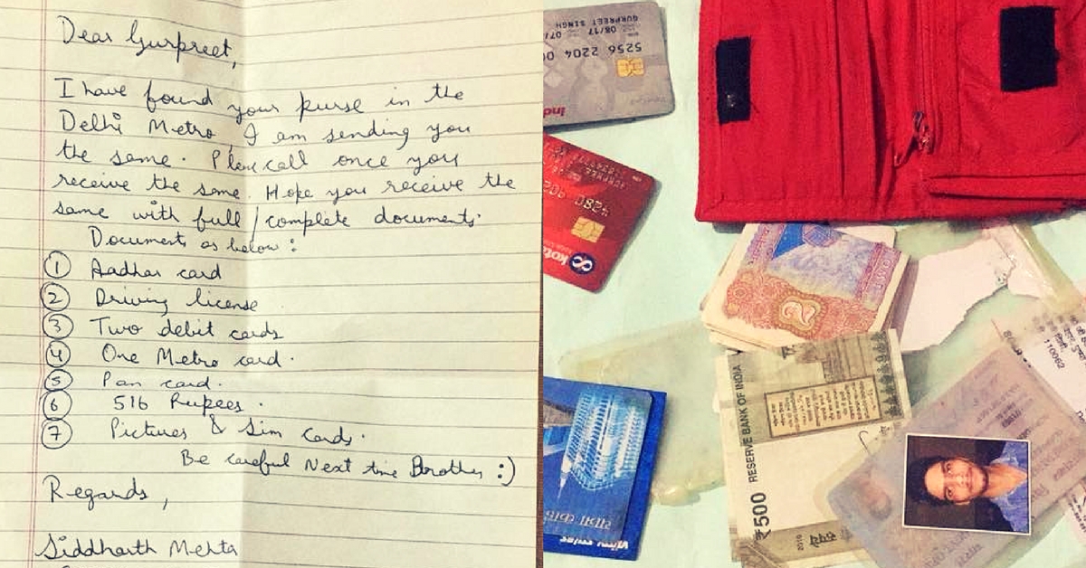 24-Year-Old Loses Wallet on Delhi Metro, Gets It Back In Mail 11 Days Later!