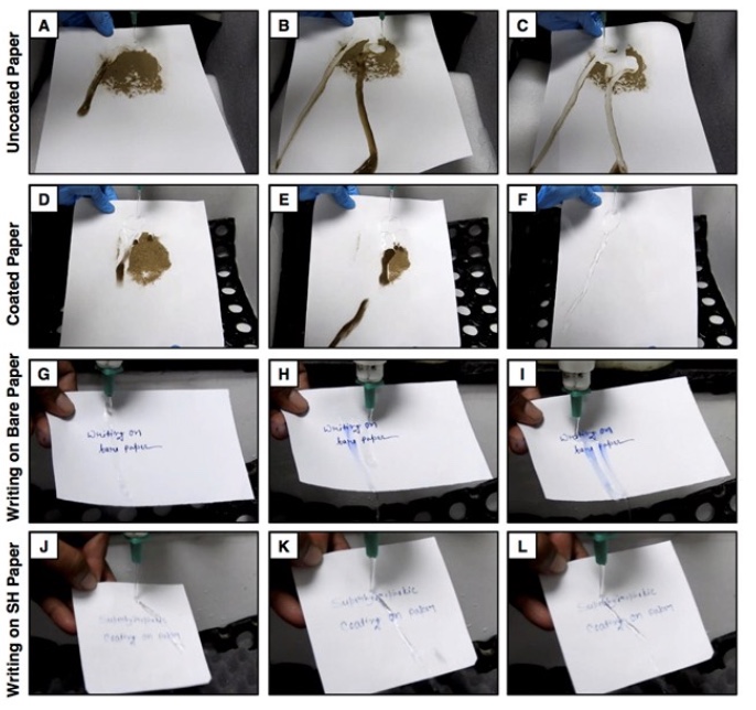 Hydrophobic coating on a pair tested by researchers.