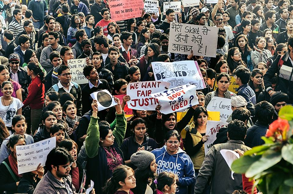 Nirbhaya protest in new Delhi 2012. Tarabai's writings spoke of gender violence long before it went mainstream. (Source: Facebook) 