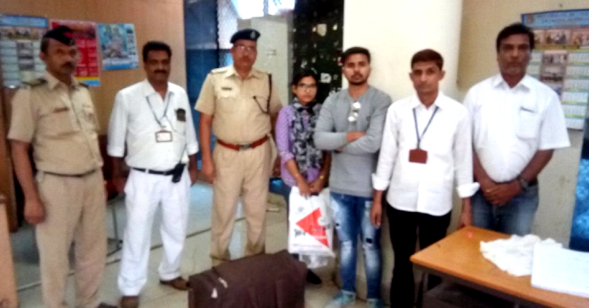 The honest RPF constable ensured the worried passenger got his bag full of valuables back. Image Courtesy: Twitter