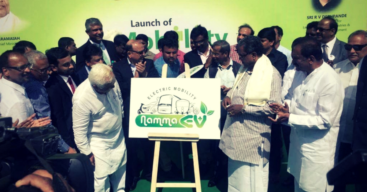 Chief Minister Siddaramaiah during an 'E-mobility awareness campaign' earlier this year.