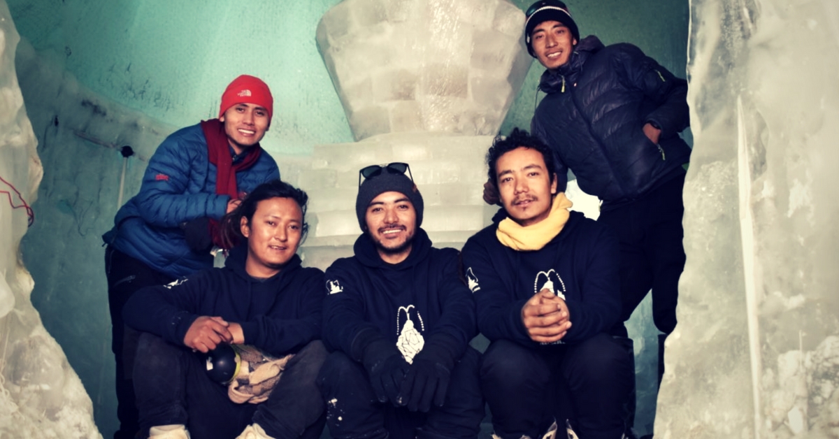 (Sitting Left to Right)-Tsering Gurmet, Chemet Dorjay and Stanzin Khangsar