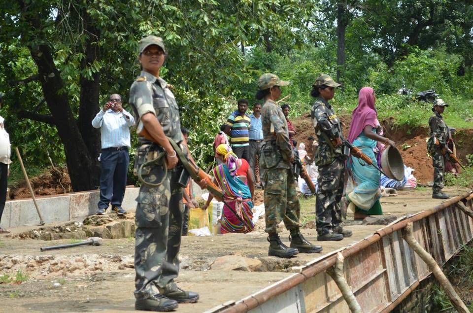 Women commandos overseeing a road construction project in Bastar district. (Source: Facebook/Bastar Police)