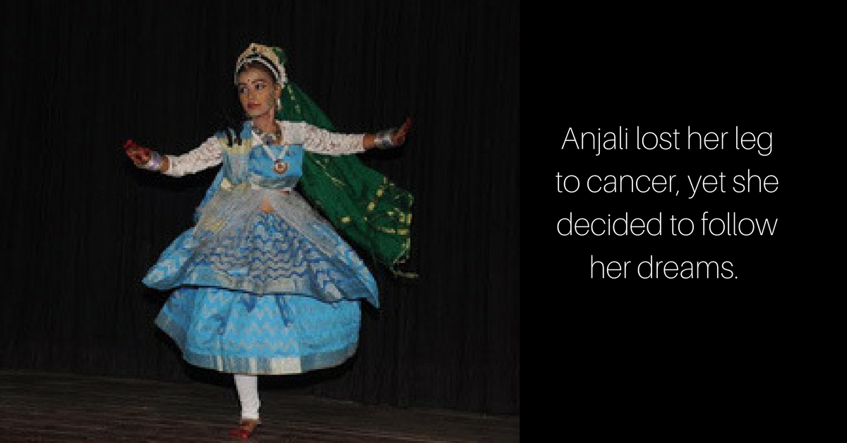 Anjali lost her leg to cancer, but never let it be a barrier to her dreams. Image Courtesy: Cancer Centre Calcutta
