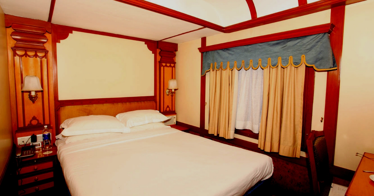 Have a good night's sleep, in these luxurious beds, aboard The Deccan Odyssey a luxury train. Image Courtesy: The Deccan Odyssey.