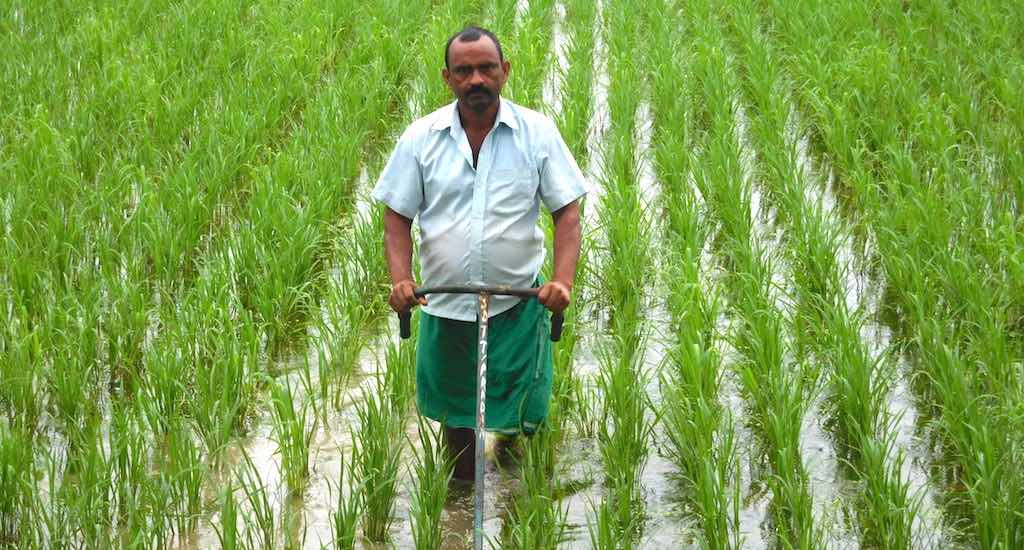 Verma has designed simple farm implements to help farmers work efficiently. (Photo by PRAN)