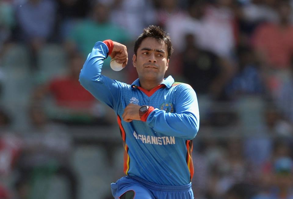 Rashid Khan bowling for Afghanistan. (Source: Facebook)