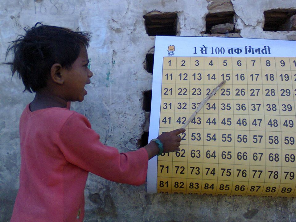 Student volunteer from BITS-PIlani conducting lessons.