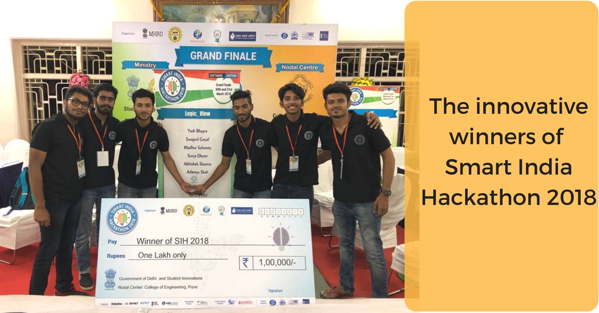 The Innovative winners of Smart India Hackathon 2018