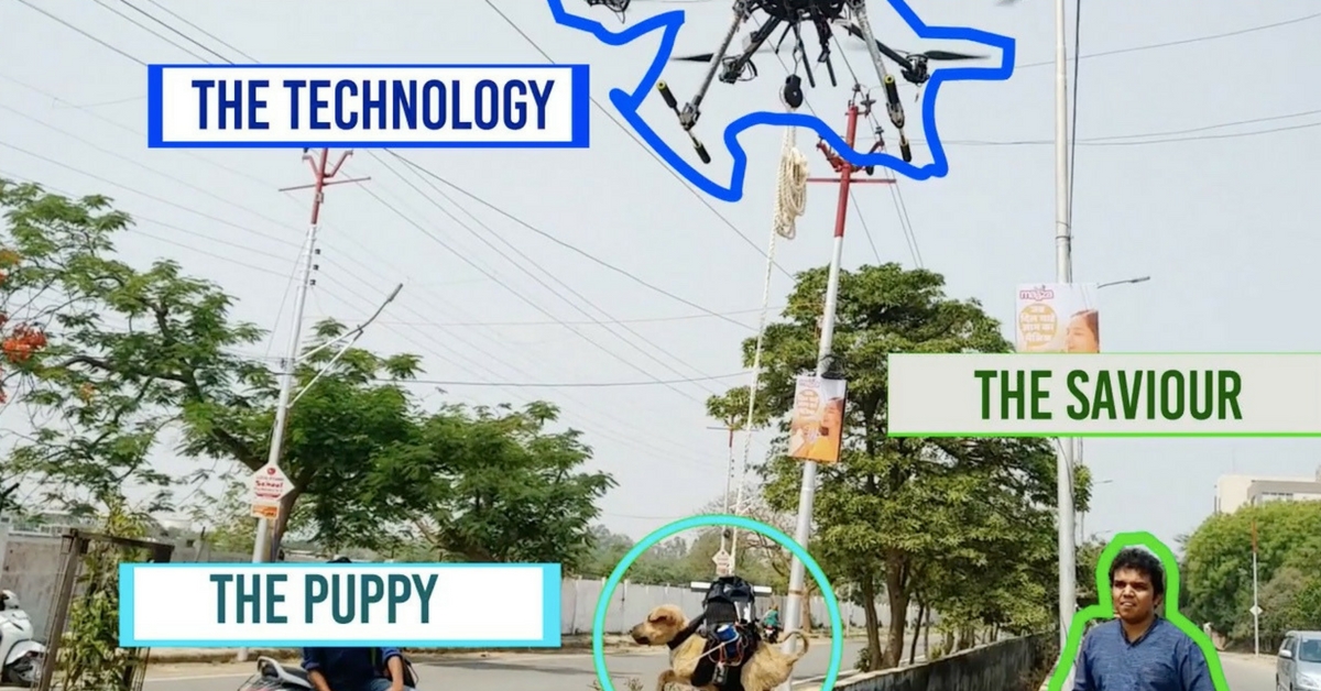 Lucknow Techie saves puppy from drain using AI Drone