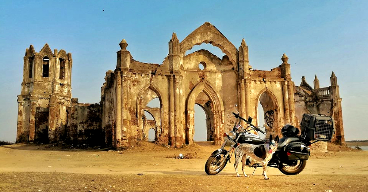 At the iconic Shettihalli Rosary Church, in Hassan, Karnataka. Image Courtesy: Gowtham.