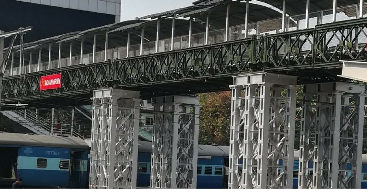 FOBs get very crowded, with people trying to take shelter from the rains,says the Railways. Image Credit: Doordarshan (Twitter)