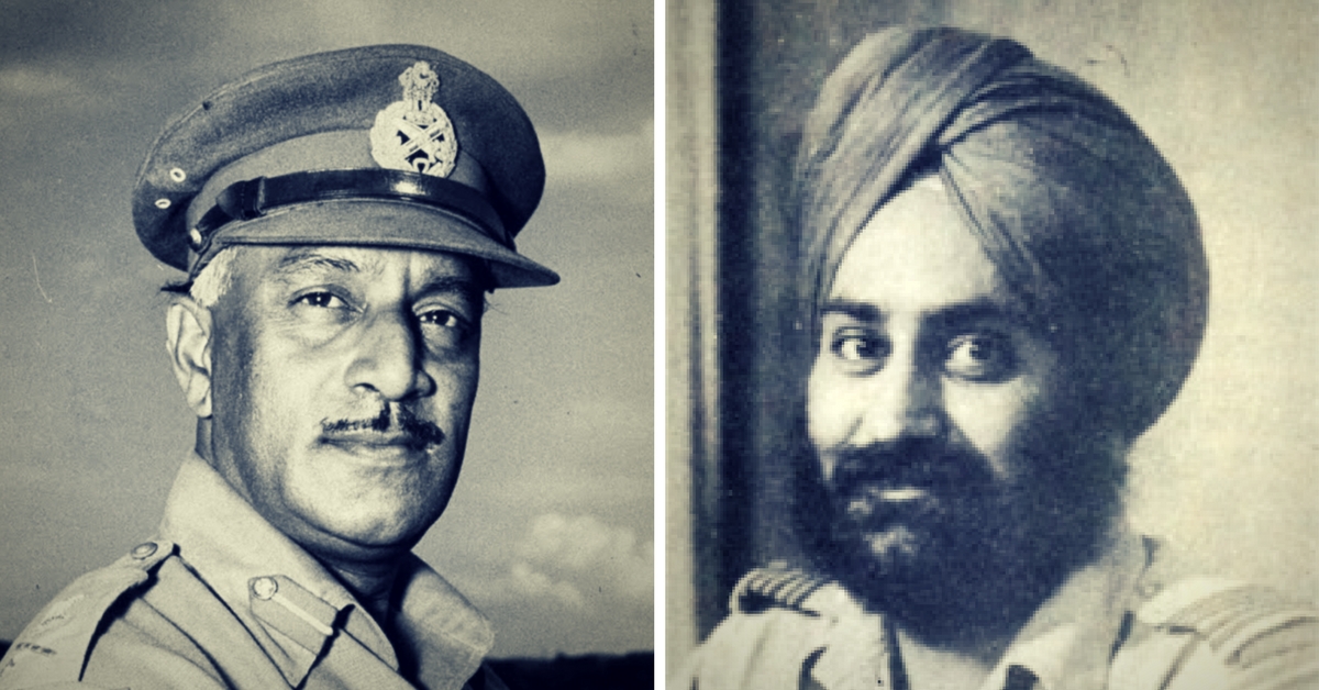General Thimayya (left) and Air Commodore Mehar Singh. (Source: Facebook)