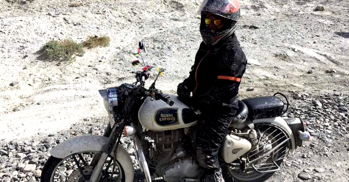 Riding in the mountains in Ladakh comes with its fair share of challenges, which Riya faced head on. Image Credit: Riya Yadav