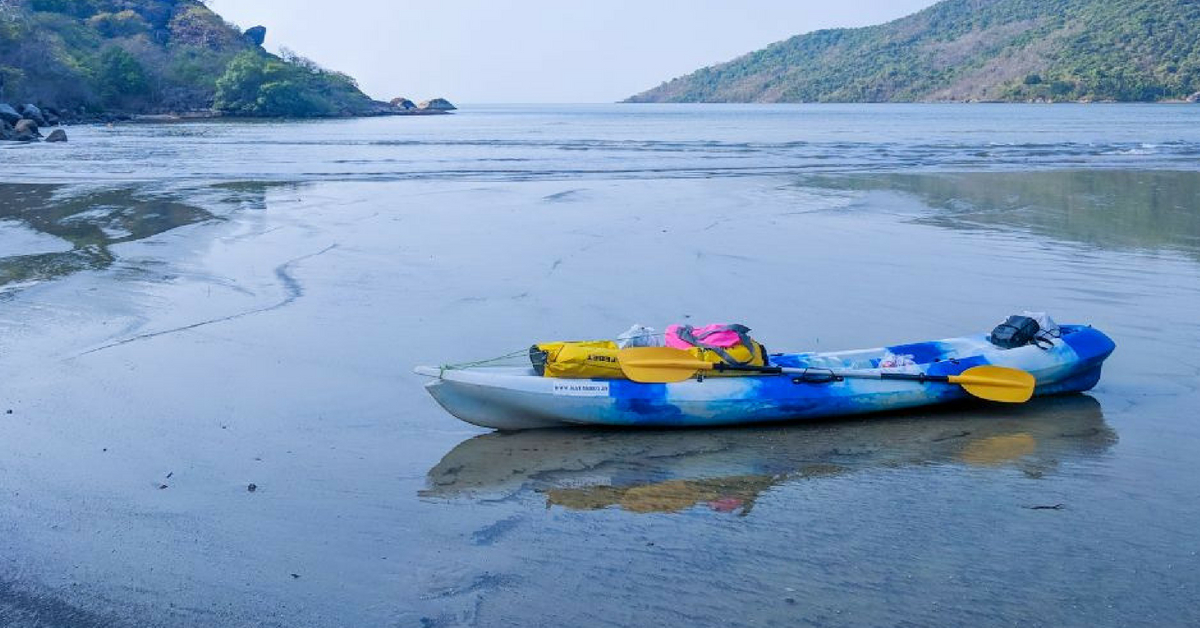 Sushant travelled all the way to Gokarna, Karnataka, to kayak there. Image Credit: Kayakboy