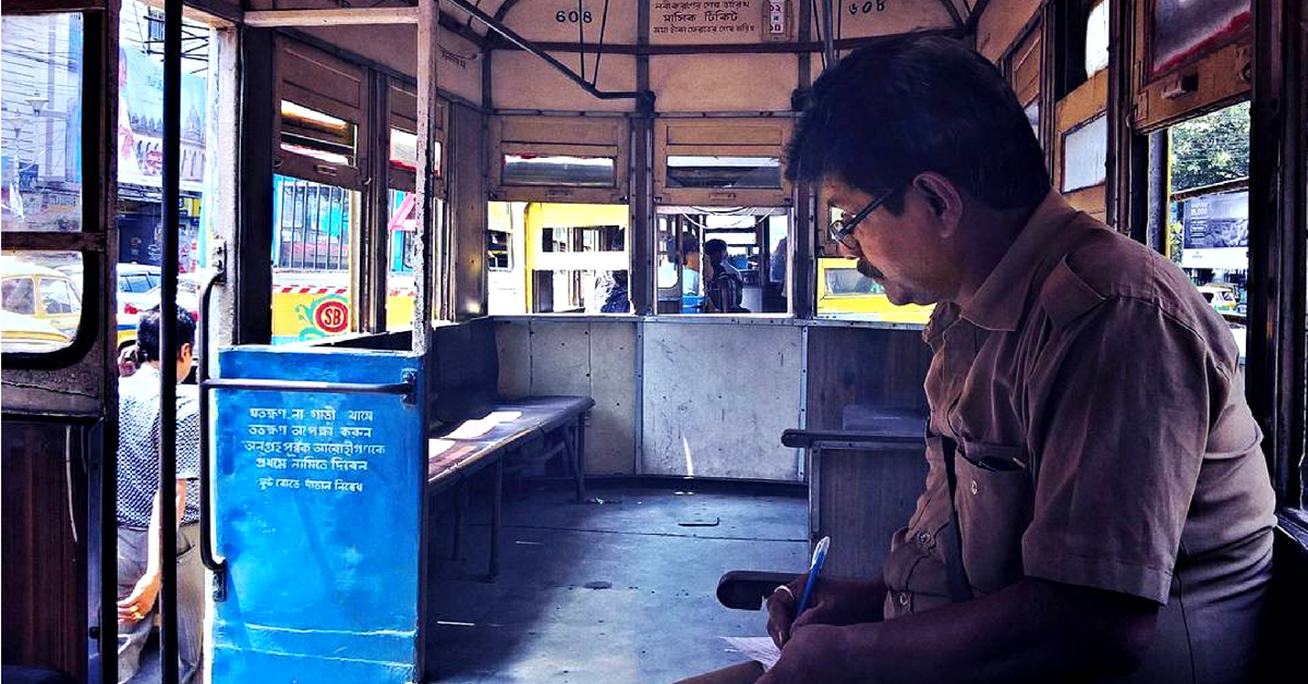 The conductor of a Kolkata tram is instantly recognised due to his uniform, and the neatly folded tickets and notes in between his fingers.Image Credit: Instagram.