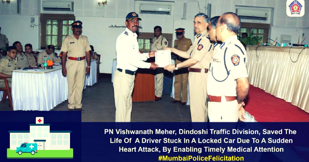 Mumbai Traffic Cop Smashes Car Window to Save Unconscious Driver’s Life!
