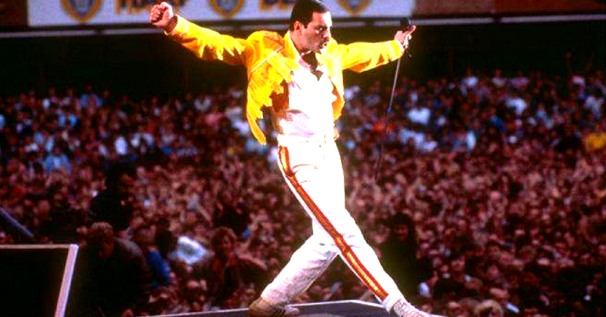 Queen will always be remembered for their performance at Wembley for 'Live Aid'. Image Credit: Freddie Mercury