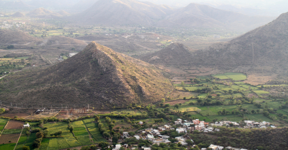 Agriculture fields in Aravalli Hills, Udaipur, Rajasthan India. Source: Wikipedia
