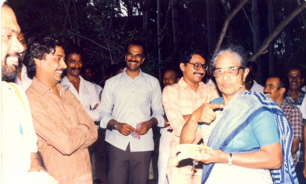 Anna Mani at her farewell get-together at the Raman Research Institute in 1980 (Photo: RRI Digital Repository)