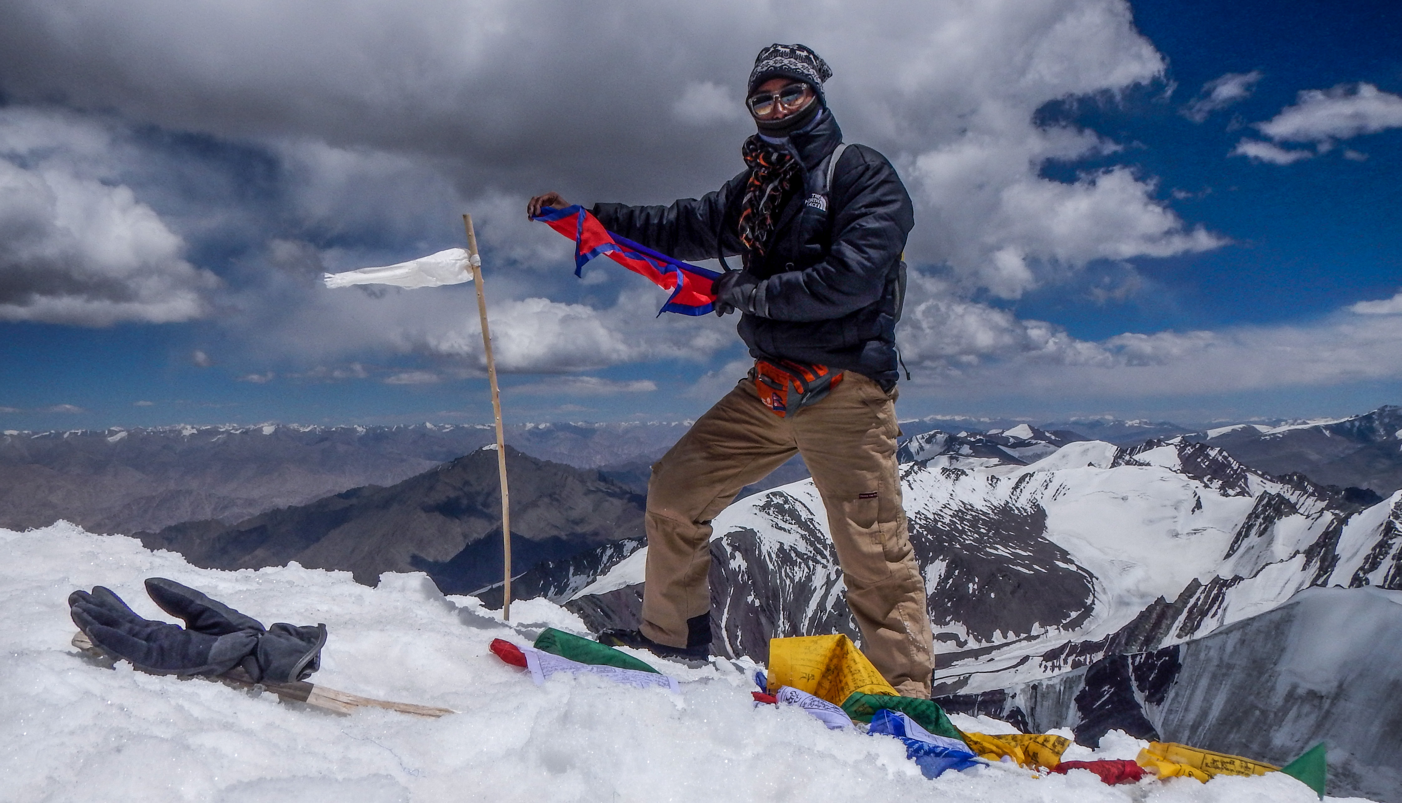 Bidhan Shrestha at the summit. 