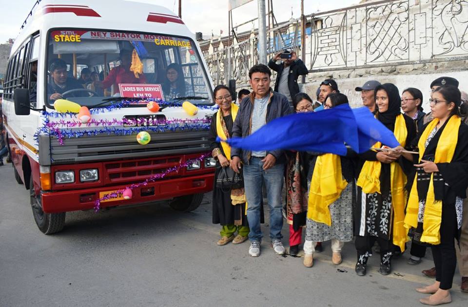 Evening bus service exclusively for women between Leh and Choglamsar flagged off by Deputy Commissioner (Leh) Avny Lavasa. (Source: Facebook/Tsewang Rigzin) 
