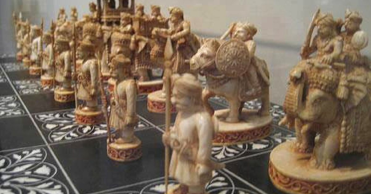 Chess was developed in India and early chess pieces, as seen in this picture, were quite intricate! Image credit:- Ourindiaourproducts